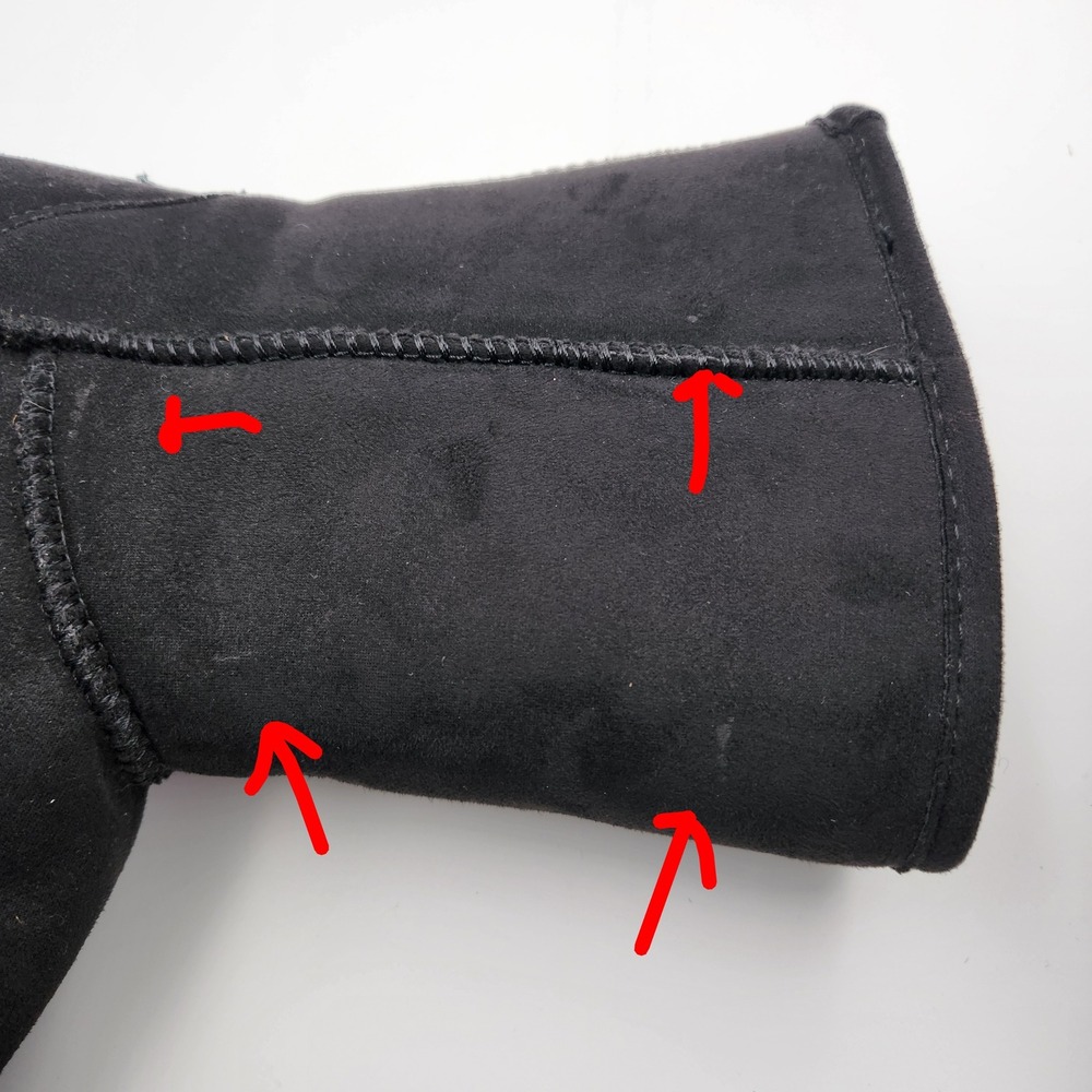 Bearpaw Black Suede‎ Winter Boots Womens Size 7 Mid Calf Outdoor Casual Fashion - Picture 11 of 14